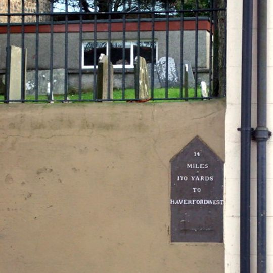 Mileplate in forecourt wall of Hermon Chapel