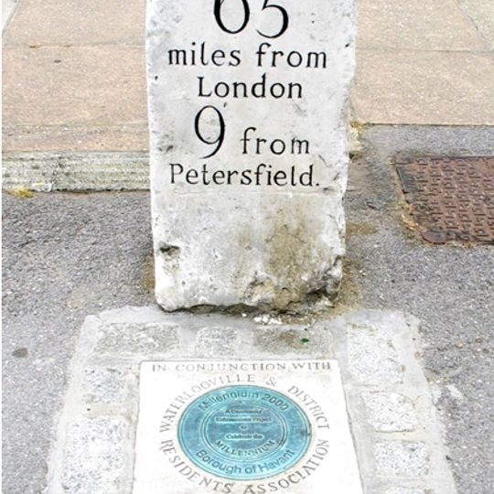 Milestone, Portsmouth Road, Cowplain Village, opp. No. 4