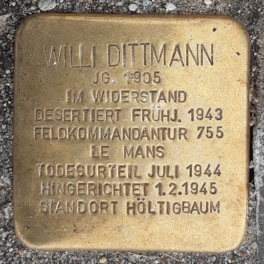Stolperstein en memoria de Willi Dittmann