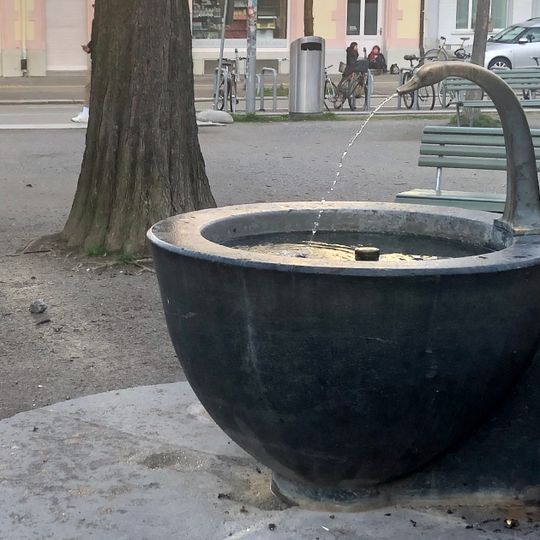 Fountain with Water Spouting Swan Sculpture