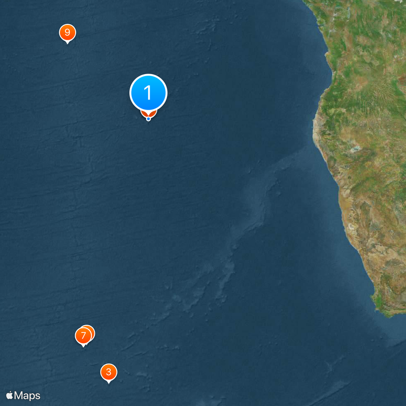 Santa Elena, Ascensión y Tristán de Acuña Mapa