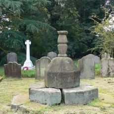 Medieval cross in St Martin's churchyard, Preston Gubbals