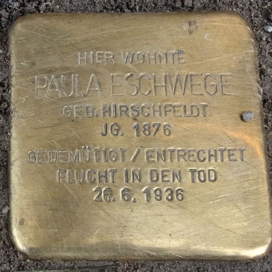 Stolperstein en memoria de Paula Eschwege