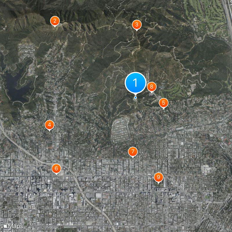 Griffith-observatorium Kaart
