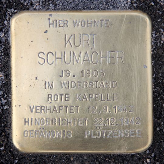 Stolperstein en memoria de Kurt Schumacher