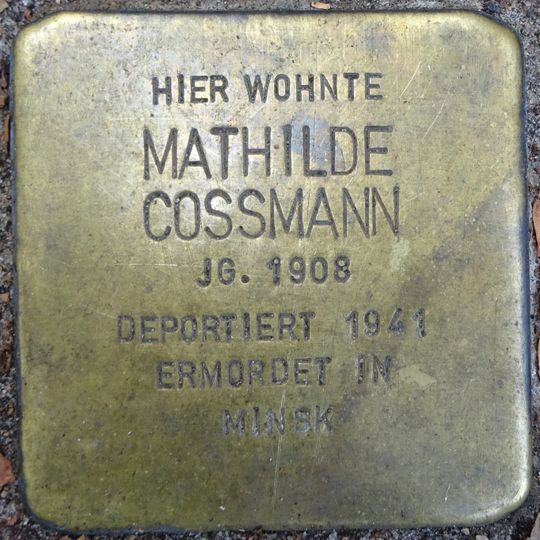 Stolperstein en memoria de Mathilde Cossmann