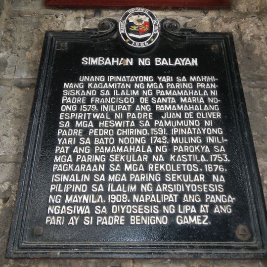 Church of Balayan historical marker