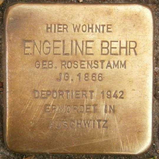 Stolperstein dedicated to Engeline Behr