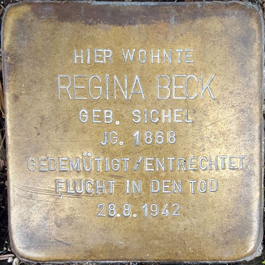 Stolperstein en memoria de Regina Beck geb. Sichel