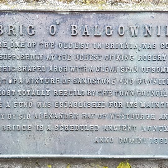 Commemorative plaque to Brig O' Balgownie