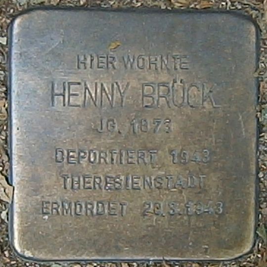 Stolperstein dedicated to Henny Brück