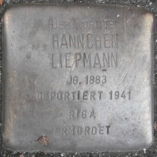 Stolperstein en memoria de Hannchen Liepmann