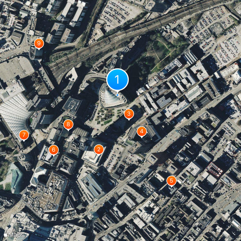 One Angel Square Kaart