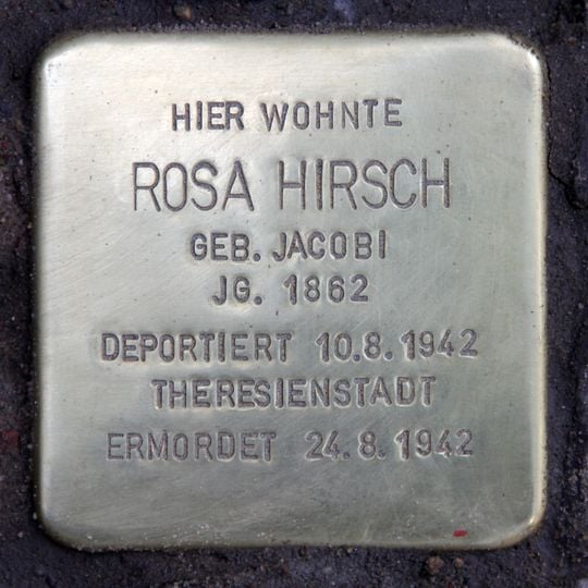 Stolperstein dedicated to Rosa Hirsch