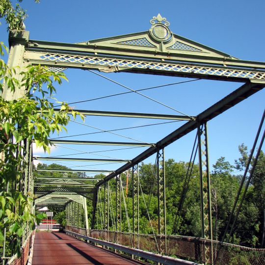 Double-Span Metal Pratt Truss Bridge