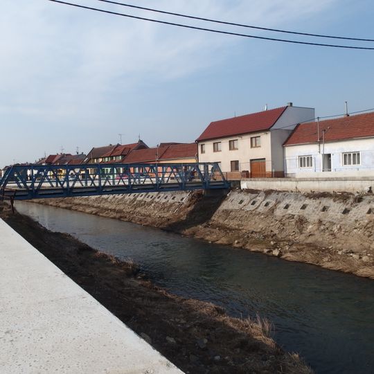 Most přes Olšavu v Kunovicích proti čp. 204