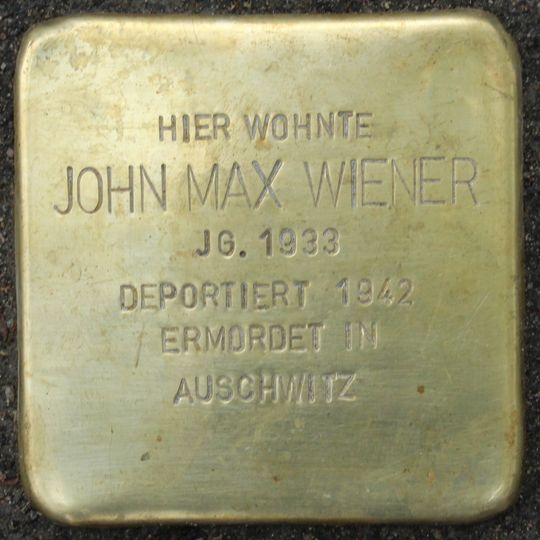 Stolperstein dedicated to John Max Wiener