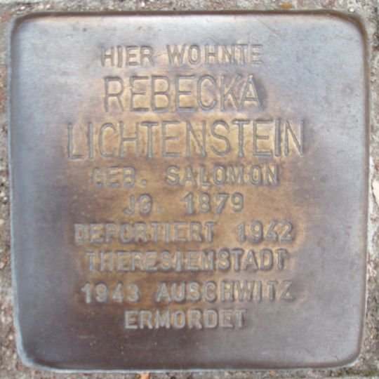 Stolperstein en memoria de Rebecka Lichtenstein