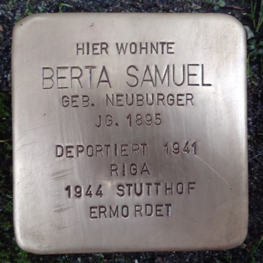 Stolperstein en memoria de Berta Samuel
