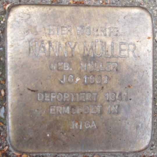 Stolperstein dedicated to Nanny Müller