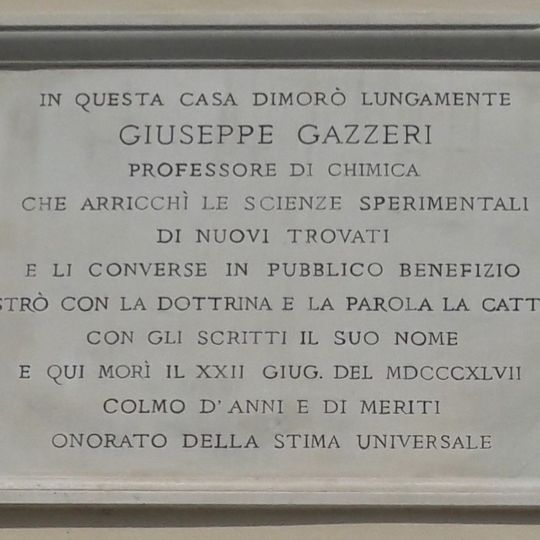 Targa commemorativa a Giuseppe Gazzeri