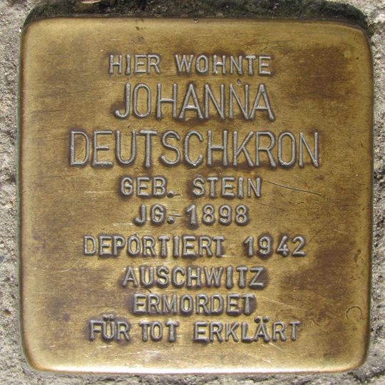 Stolperstein en memoria de Johanna Deutschkron