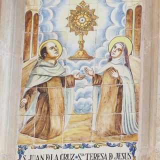 Ceramic panel of Saint Teresa and Sant John of the Cross