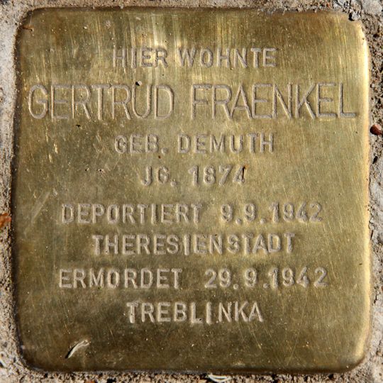 Stolperstein dedicated to Gertrud Fraenkel