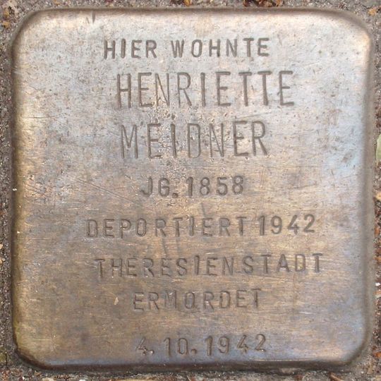 Stolperstein dedicated to Henriette Meidner