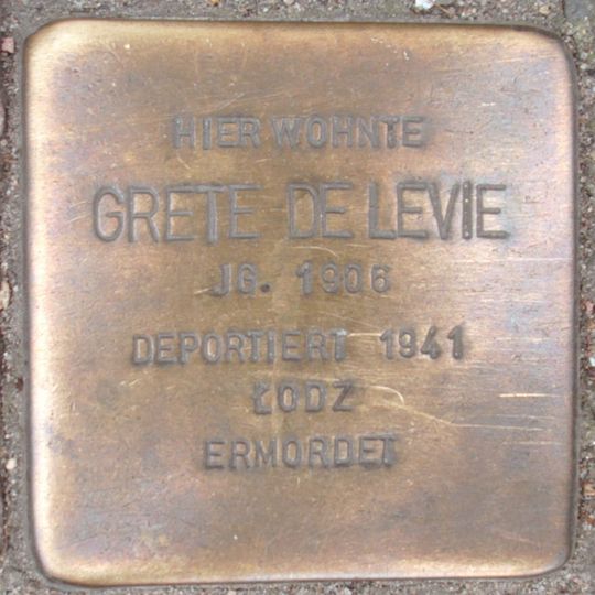Stolperstein dedicated to Grete de Levie