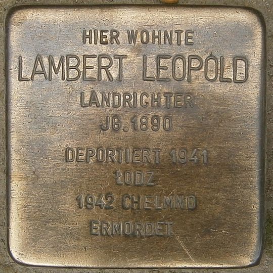 Stolperstein dedicated to Lambert Leopold