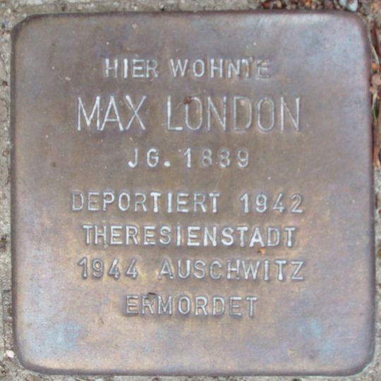 Stolperstein dedicated to Max London