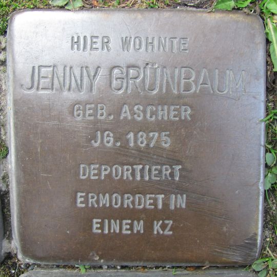 Stolperstein dedicated to Jenny Grünbaum