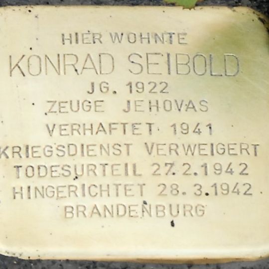 Stolperstein en memoria de Konrad Seibold jun.
