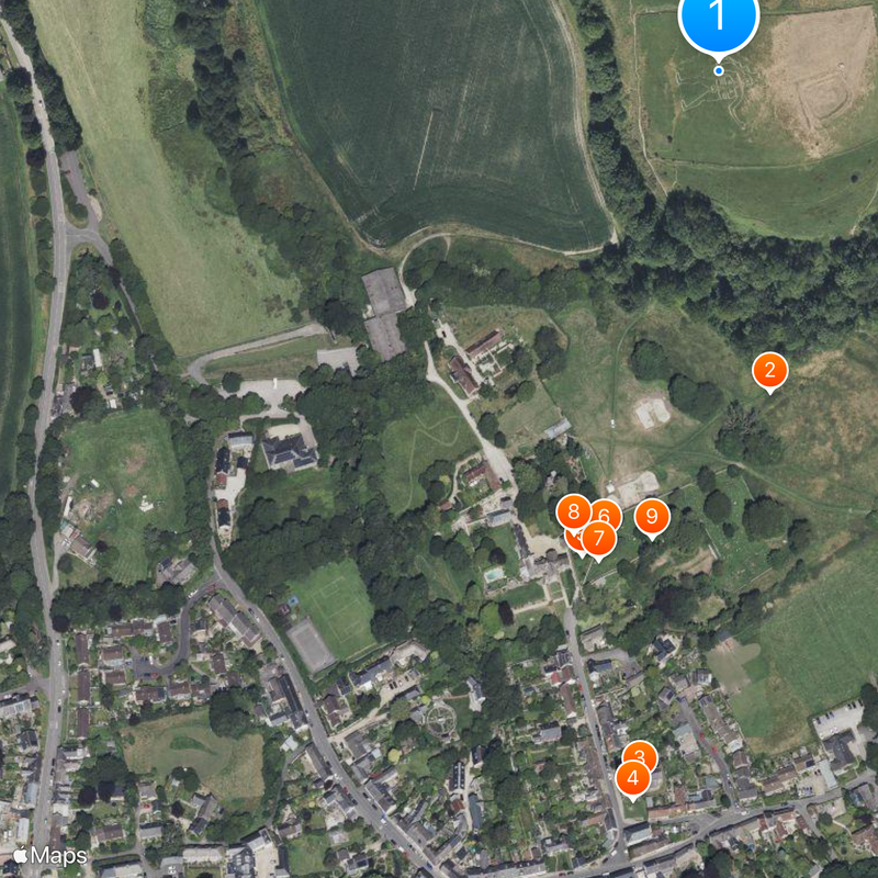 Gigante de Cerne Abbas Mapa