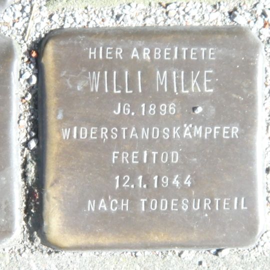 Stolperstein en memoria de Willi Milke