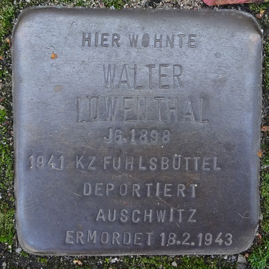 Stolperstein à la mémoire de Walter Löwenthal