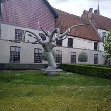 Lampione, opera d'arte, scultura, panchina