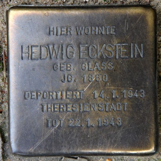 Stolperstein à la mémoire de Hedwig Eckstein