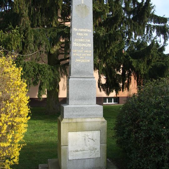 Památník obětem 1. sv. války v Jakubově u Moravských Budějovic