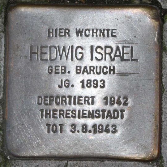 Stolperstein en memoria de Hedwig Israel