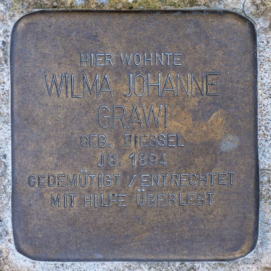 Stolperstein en memoria de Wilma Johanne Grawi