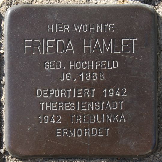 Stolperstein für Frieda Hamlet