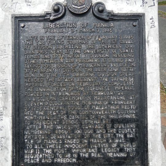 Liberation of Manila historical marker