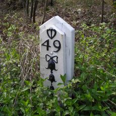 Milepost, Park Corner, Halland, South Street, by Thatched Garage