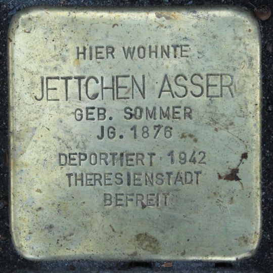 Stolperstein dedicated to Jettchen Asser