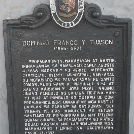 Domingo Franco y Tuason historical marker