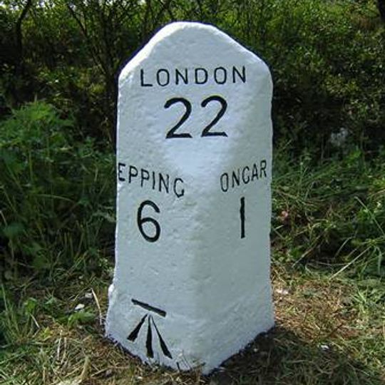 Milestone, Epping Road, jct with Penson's Lane, W of Four Wantz roundabout