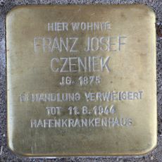 Stolperstein dedicated to Franz Josef Czeniek