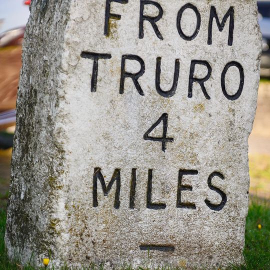 Milestone In Front Of Rowe's Garage, Trispen